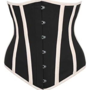 Black and Beige Single Layer Underbust Corset