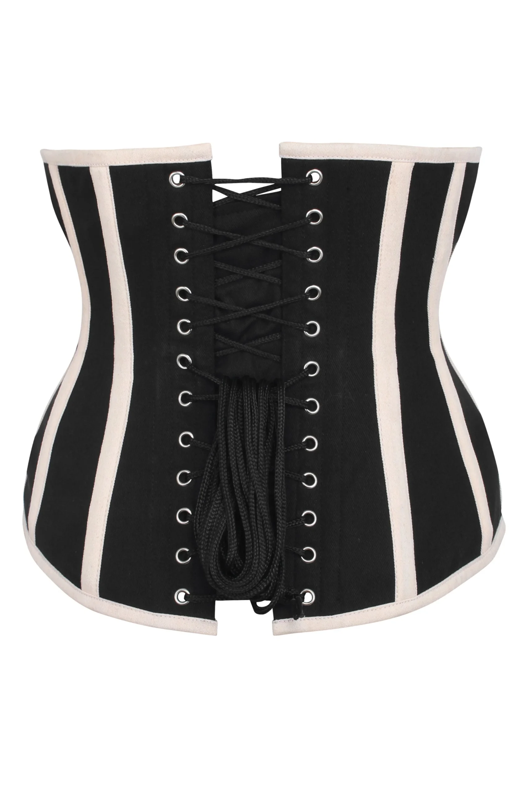 Black and Beige Single Layer Underbust Corset – Image 2