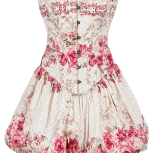Vintage Floral Corset Dress with Bubble Skirt