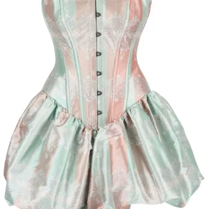 Pastel Dreams Corset Dress with Lace Overlay