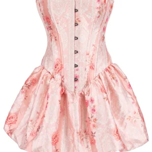 Blush Rose Garden Corset Dress with Bubble Skirt