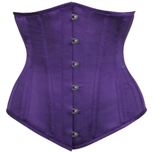Long Dark Purple Underbust Waist Taming Corset