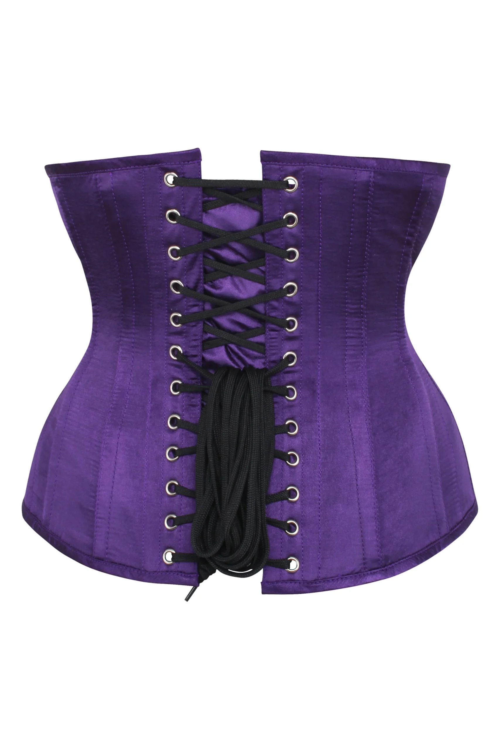 Long Dark Purple Underbust Waist Taming Corset – Image 2
