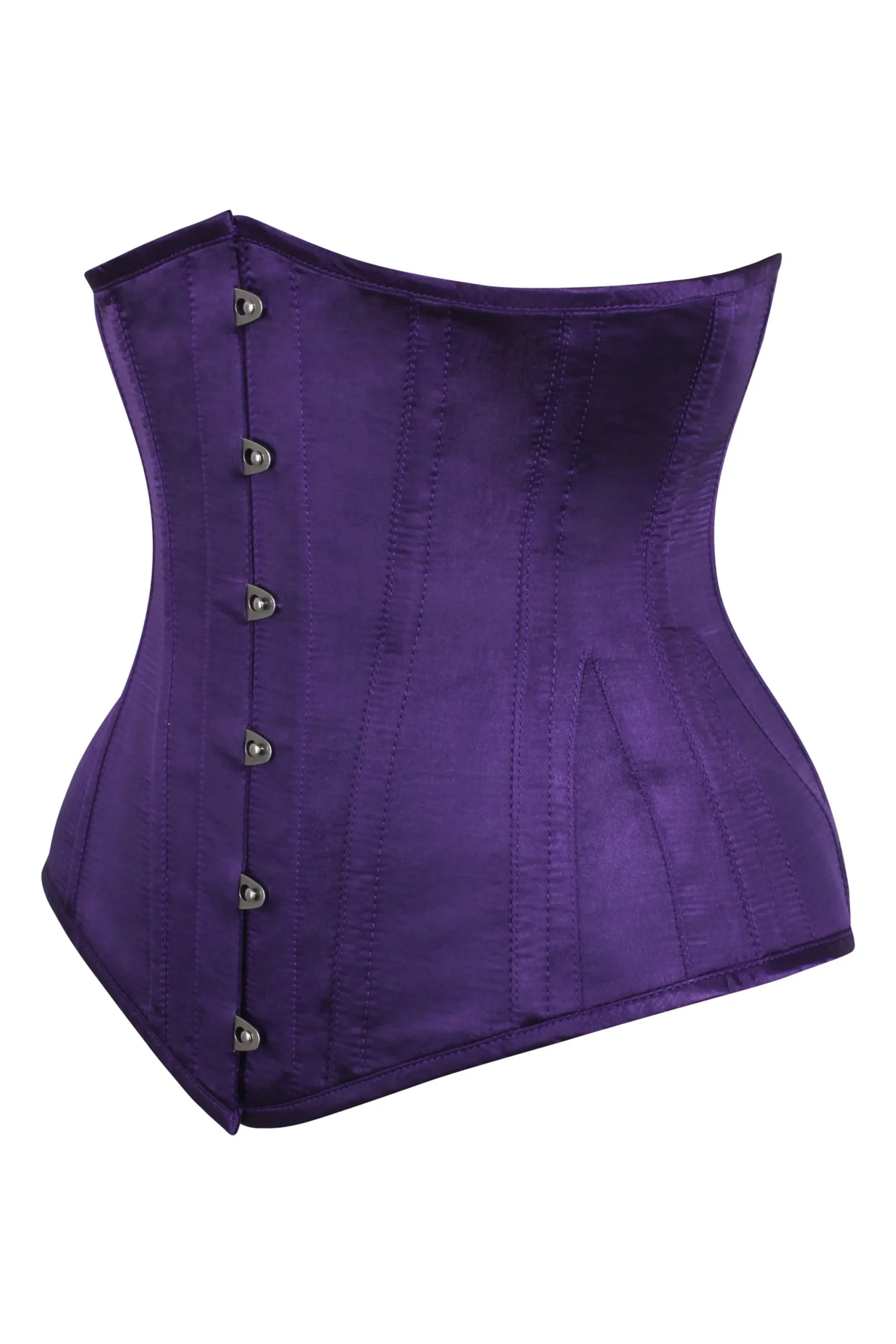 Long Dark Purple Underbust Waist Taming Corset – Image 3