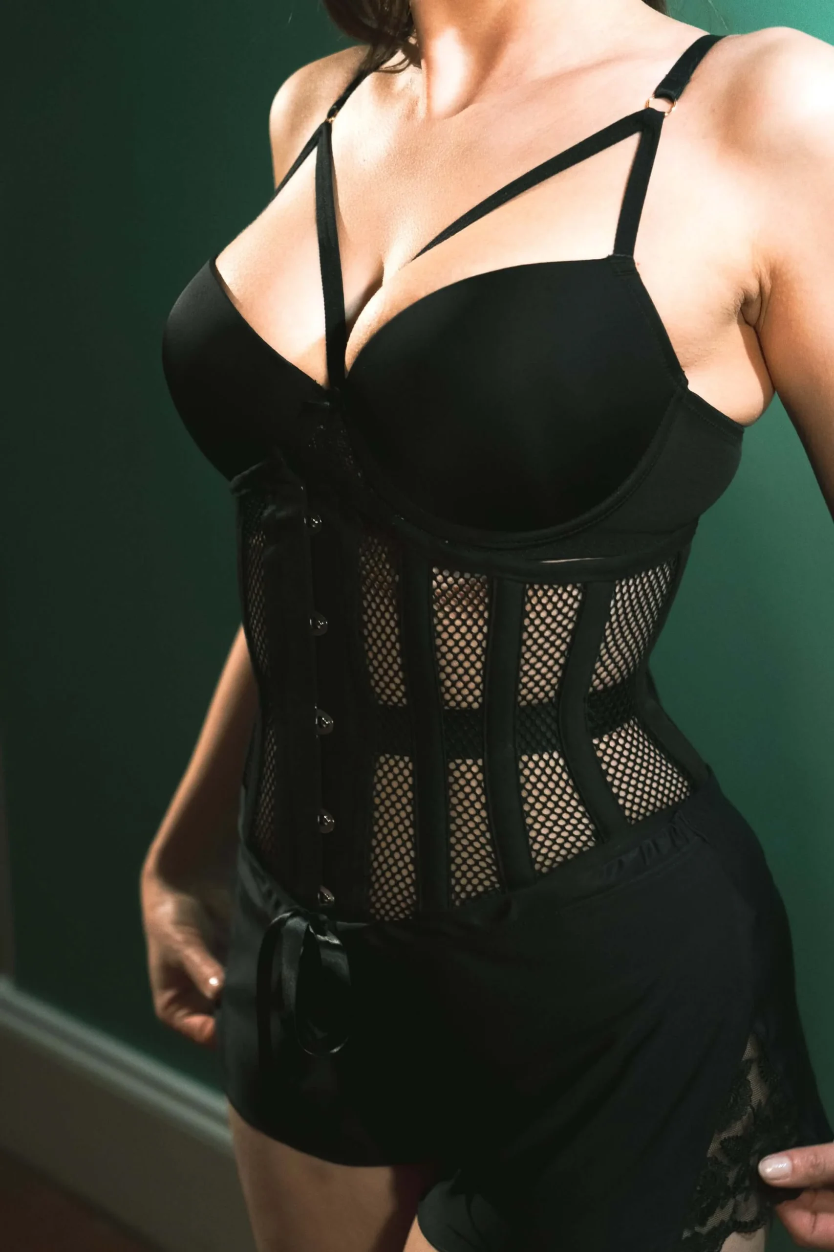 Underbust guêpière en mailles Noir – Image 8