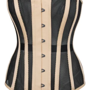 Beige Mesh Waist Taming Overbust Corset