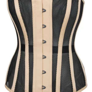 Beige Mesh Waist Taming Overbust Corset