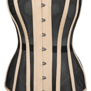 Longline Beige Mesh Waist Taming Overbust Corset