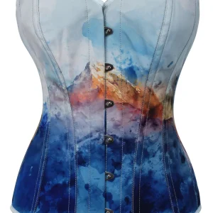 CORSET BUSTIER IMPRIMÉ MONTAGNE BRUMEUSE
