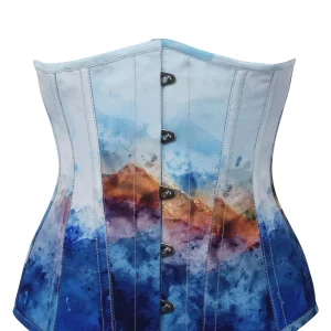 CORSET SERRE-TAILLE LONGLINE IMPRIMÉ MONTAGNE BRUMEUSE