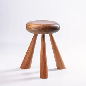 Tabouret d&rsquo;Alpage en Noyer et Merisier