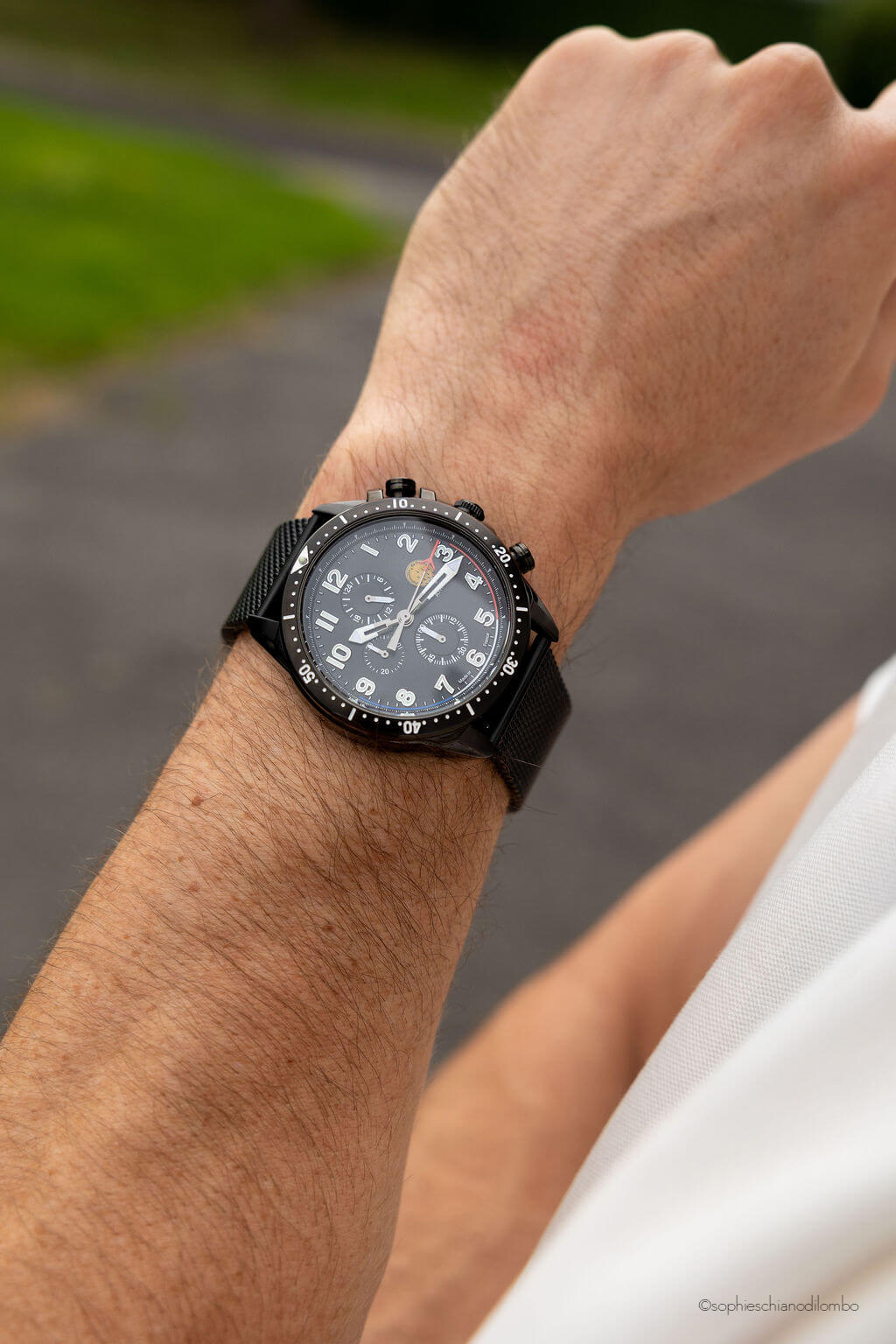 Montre Chronographe Cadran noir Bracelet Acier A4-100C-668135 – Image 2