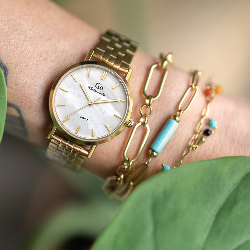 Montre Femme Boîtier Doré Bracelet Métal Doré – 695371 – Image 2