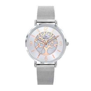 Montre Femme Boîtier Argenté Bracelet Métal Argenté – 695439