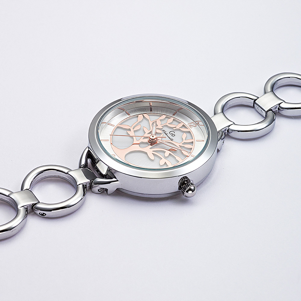 Montre Femme Boîtier Argenté Bracelet Métal Argenté – 695555 – Image 2