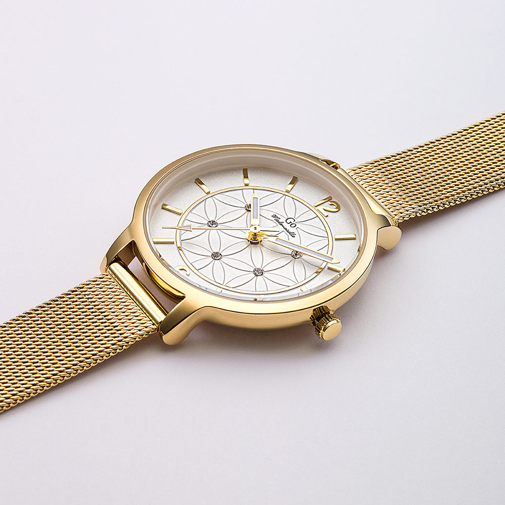 Montre Femme Boîtier Doré Bracelet Métal Doré – 695594 – Image 2