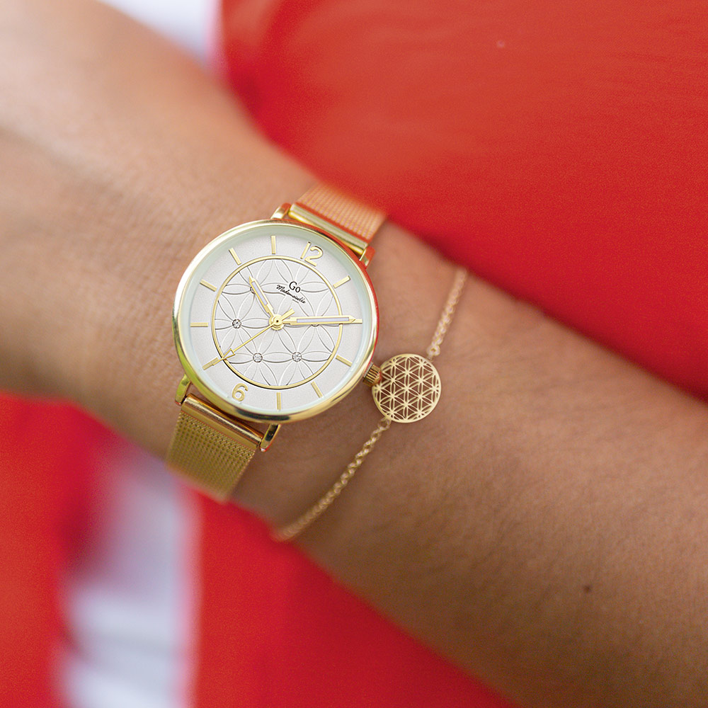 Montre Femme Boîtier Doré Bracelet Métal Doré – 695594 – Image 4