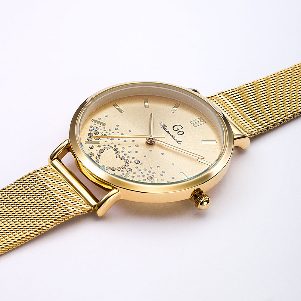 Montre Femme Boîtier Doré Bracelet Métal Doré – 695603 – Image 2