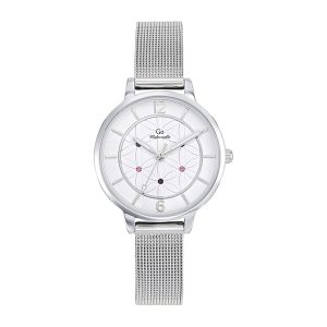 Montre Femme Boîtier Argenté Bracelet Métal Argenté – 695606