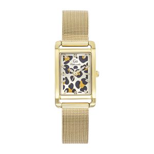 Montre Femme Boîtier Doré Bracelet Métal Noir – 695633