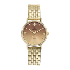 Montre Femme Boîtier Doré Bracelet Métal Doré – 695648