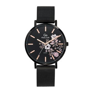 Montre Femme Boîtier Noir Bracelet Métal Noir – 695912