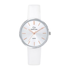Montre Femme Boîtier Argenté Bracelet Synthétique Blanc – 699313