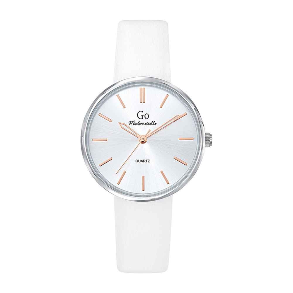 Montre Femme Boîtier Argenté Bracelet Synthétique Blanc – 699313