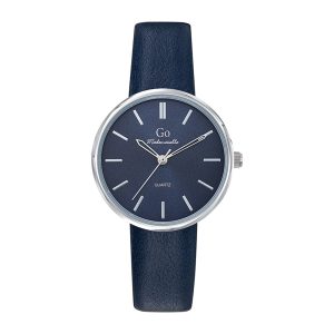 Montre Femme Boîtier Argenté Bracelet Synthétique Bleu – 699316