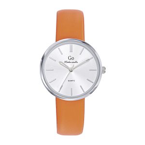 Montre Femme Boîtier Argenté Bracelet Synthétique Orange – 699345