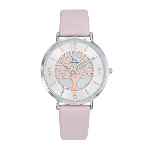 Montre Femme Boîtier Argenté Bracelet Cuir Rose – 699502