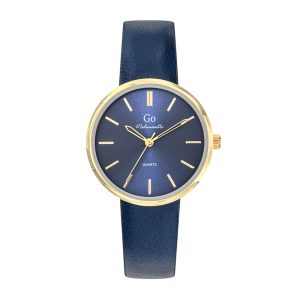 Montre Femme Boîtier Doré Bracelet Synthétique Bleu – 699518