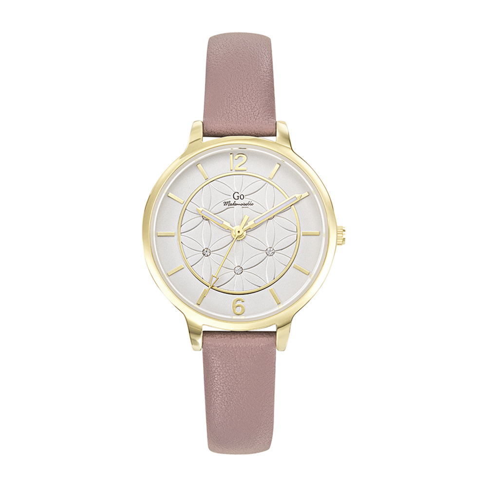 Montre Femme Boîtier Doré Bracelet Cuir Rose – 699598