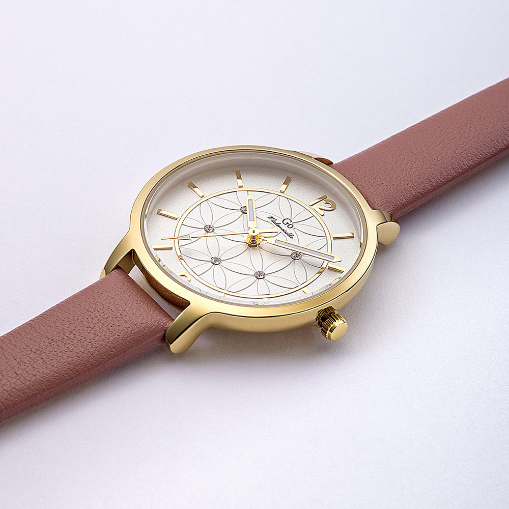 Montre Femme Boîtier Doré Bracelet Cuir Rose – 699598 – Image 2