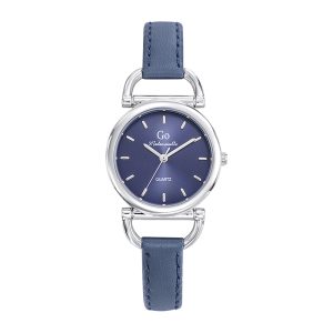 Montre Femme Boîtier Argenté Bracelet Cuir Bleu – 699628