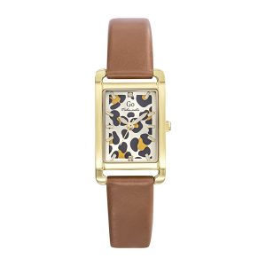 Montre Femme Boîtier Doré Bracelet Cuir Marron – 699633