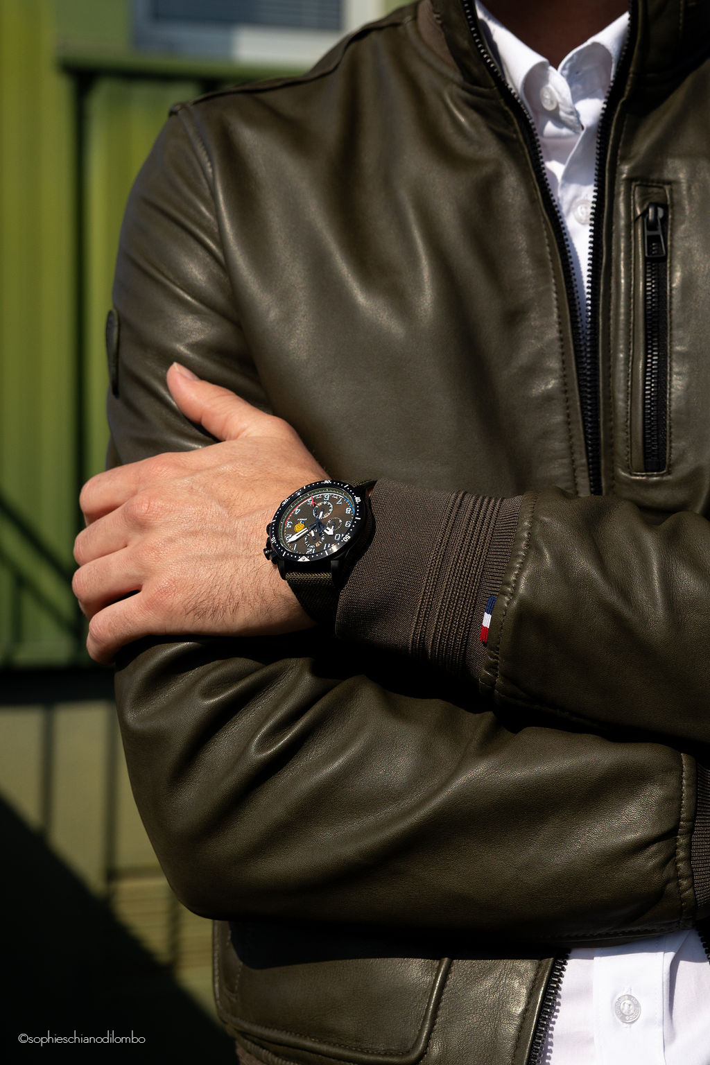 Montre Chronographe Cadran et Bracelet Kaki A4-100C-668134 – Image 3