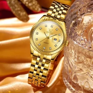 Montre de Luxe doré en Diamant pour Femme