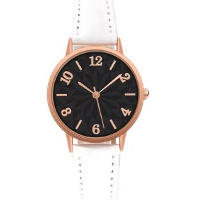 Montre femme bracelet en cuir blanc