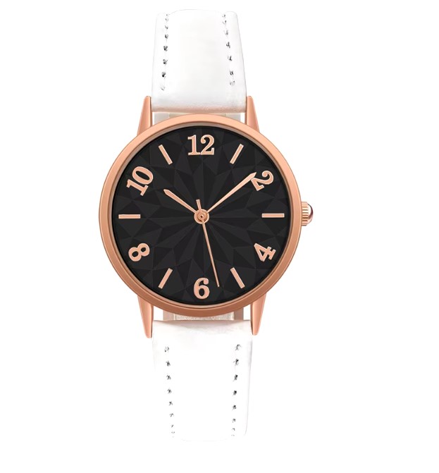 Montre femme bracelet en cuir blanc