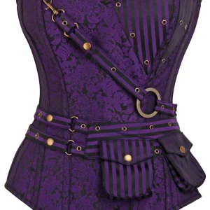Purple Longline Steampunk Corset