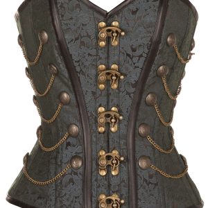 Corset Steampunk avec chaînes Noir