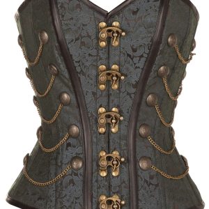 Corset Steampunk avec chaînes Noir