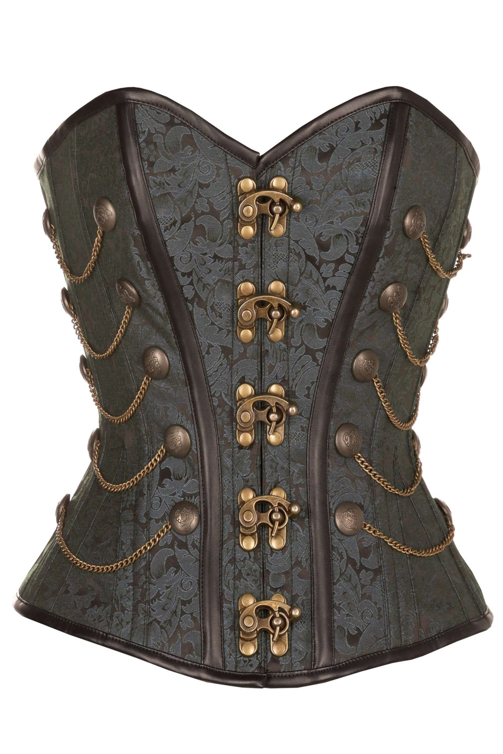 Corset Steampunk avec chaînes Noir