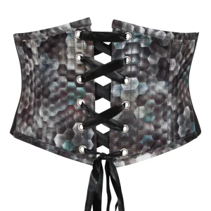 Snakeskin Print Effect Corset Belt