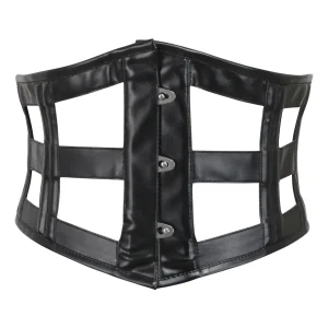 Black PVC Cage Corset Belt