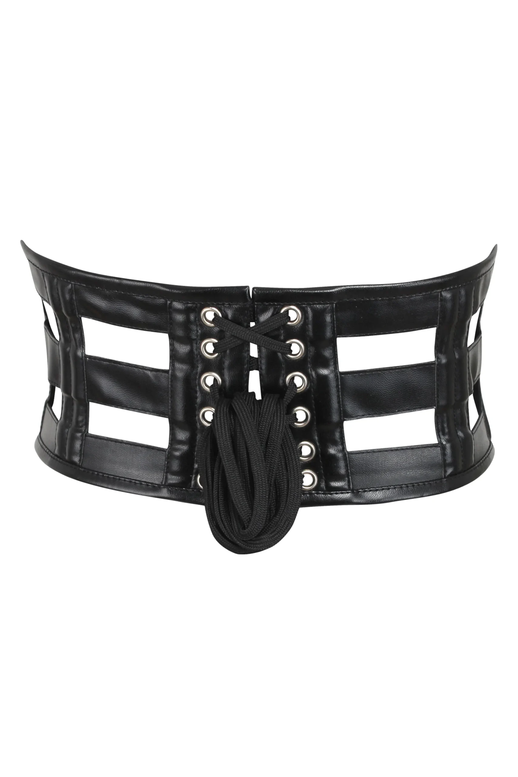 Black PVC Cage Corset Belt – Image 2