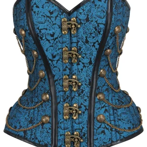 Turquoise Steampunk Corset With Chains
