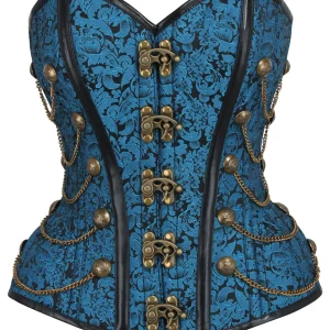 Turquoise Steampunk Corset With Chains