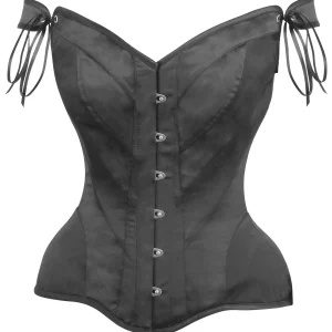 Black Satin Sleeved Corset